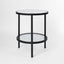 Palladium Black Iron Marble & Glass Side Table