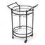 Round Marble Shelves Bar Trolley Black