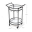 Round Marble Shelves Bar Trolley Black