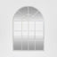 Iron Arch Mirror With Panes White