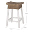 White Wood & Rattan Barstool