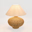 Dallas Rattan Table Lamp with linen shade