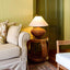 Dallas Rattan Table Lamp with linen shade