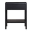 Santorini Hamptons Timber/Rattan Bedside Table Black