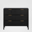 Santorini Hamptons 3 Drawer Timber/Rattan Dresser 100cm Black