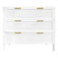 Santorini Hamptons 3 Drawer Timber/Rattan Dresser 100cm White