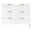 Santorini Hamptons 3 Drawer Timber/Rattan Dresser 100cm White