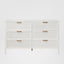 Santorini Hamptons 6 Drawer Timber/Rattan Dresser 140cm White