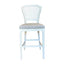 Olivia White Barstool Duck Egg Linen