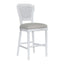 Olivia White Barstool Oatmeal Linen Seat