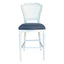 Olivia White Barstool Navy Linen