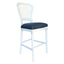 Olivia White Barstool Navy Linen