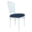 Olivia White Dining Chair Navy Linen