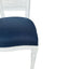 Olivia White Dining Chair Navy Linen