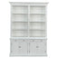 French Library Two-Bay White Bookcase