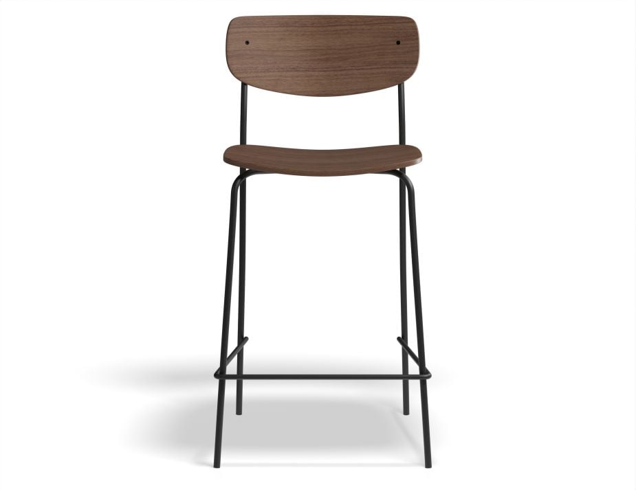 Rylie Stool - American Walnut Seat and Backrest - 65cm Counter Kitchen Height