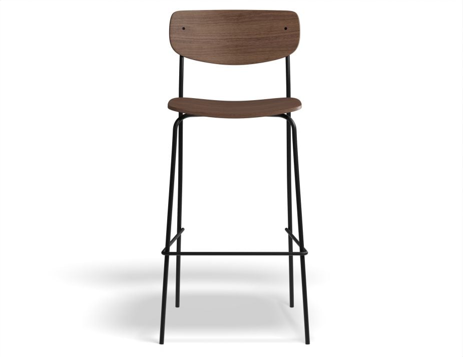 Rylie Stool - American Walnut Seat and Backrest - 65cm Counter Kitchen Height