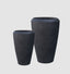 Pebble Set of 2 Tall Planters Black