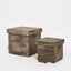 Wooden Box Lid & Hndles Set of 2