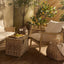 Luberon Armchair Oak & Rattan W/Linen Blend Cushions