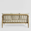 Luberon 2 Seat Oak & Rattan Sofa W/Linen Blend Cushions