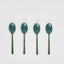 Green Enamel Spoons Set of 4
