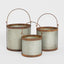 Set of 3 Bucket Planters Zinc