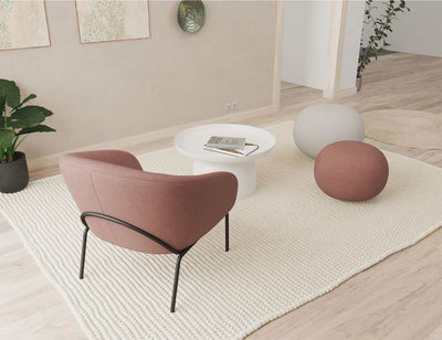 Solace Lounge Chair - Plush Pink - Matt Black Legs