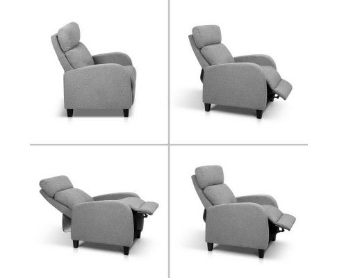 Artiss Fabric Reclining Armchair - Grey