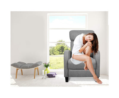 Artiss Fabric Reclining Armchair - Grey