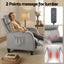 Massage Recliner Chair Small Recliner Sofa for Adults Fabric Grey