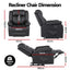 Manual Massage Recliner Chair for Living Room, Leather Sofa Lounge Reclining Chair with 2 USB Port, 160Ã‚Â° Recline Reading Chair with 20CM Wide Armrests, 8 Point Vibration & Lumbar Heat, Black