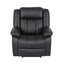 Manual Massage Recliner Chair for Living Room, Leather Sofa Lounge Reclining Chair with 2 USB Port, 160Ã‚Â° Recline Reading Chair with 20CM Wide Armrests, 8 Point Vibration & Lumbar Heat, Black