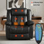 Manual Massage Recliner Chair for Living Room, Leather Sofa Lounge Reclining Chair with 2 USB Port, 160Ã‚Â° Recline Reading Chair with 20CM Wide Armrests, 8 Point Vibration & Lumbar Heat, Black