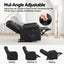 Manual Massage Recliner Chair for Living Room, Leather Sofa Lounge Reclining Chair with 2 USB Port, 160Ã‚Â° Recline Reading Chair with 20CM Wide Armrests, 8 Point Vibration & Lumbar Heat, Black