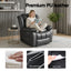 Manual Massage Recliner Chair for Living Room, Leather Sofa Lounge Reclining Chair with 2 USB Port, 160Ã‚Â° Recline Reading Chair with 20CM Wide Armrests, 8 Point Vibration & Lumbar Heat, Black