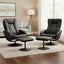2X Recliner Chair Ottoman Heated Massage Black
