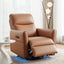 Swivel Recliner Chair Leather Rocking Reclining SofaÃ¢â‚¬â€¹ with Charging Ports LED Brown