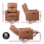 Swivel Recliner Chair Leather Rocking Reclining SofaÃ¢â‚¬â€¹ with Charging Ports LED Brown