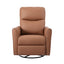 Swivel Recliner Chair Leather Rocking Reclining SofaÃƒÂ¢Ã¢â€šÂ¬Ã¢â‚¬Â¹ with Charging Ports LED Brown