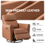 Swivel Recliner Chair Leather Rocking Reclining SofaÃƒÂ¢Ã¢â€šÂ¬Ã¢â‚¬Â¹ with Charging Ports LED Brown