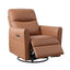 Swivel Recliner Chair Leather Rocking Reclining SofaÃƒÂ¢Ã¢â€šÂ¬Ã¢â‚¬Â¹ with Charging Ports LED Brown