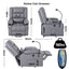 Power Lift Recliner Chair with Massage and Heat for Elderly, Electric Sofa Reclining Chair with USB and Phone Holder, PU Leather Comfy Armchair for Living Room, 2 Cup Holder & 4 Pockets, Grey
