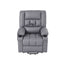 Power Lift Recliner Chair with Massage and Heat for Elderly, Electric Sofa Reclining Chair with USB and Phone Holder, PU Leather Comfy Armchair for Living Room, 2 Cup Holder & 4 Pockets, Grey