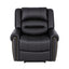 Leather Manual Recliner Chair with USB Charge Port, Overstuffed Armchair Sofa for Living Room and Nursery, Asjustable Theater Reclining Lounge with Comfortable Wide Seat, 150kg Capacity, Black