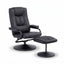 Recliner with Ottoman 360-Degree Swivel Recliner Chair and Ottoman Set PU Leather Black