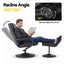 Recliner with Ottoman 360-Degree Swivel Recliner Chair and Ottoman Set PU Leather Black