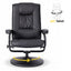 Recliner with Ottoman 360-Degree Swivel Recliner Chair and Ottoman Set PU Leather Black