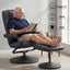 Recliner with Ottoman 360-Degree Swivel Recliner Chair and Ottoman Set PU Leather Black