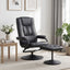 Recliner with Ottoman 360-Degree Swivel Recliner Chair and Ottoman Set PU Leather Black